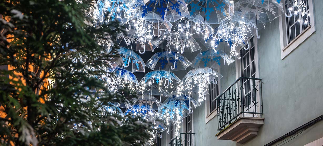 Guarda-chuva de águeda no natal