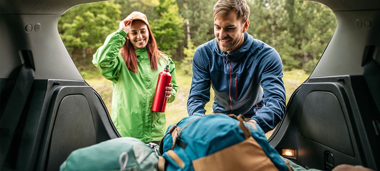Trunk with camping supplies