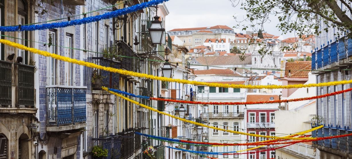 Lisbon's streets decorated for the Popular Saints.