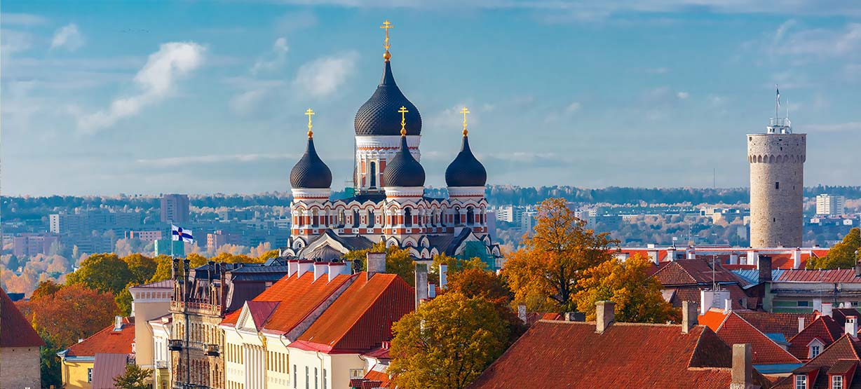 Aerial view of the old part of Tallinn  