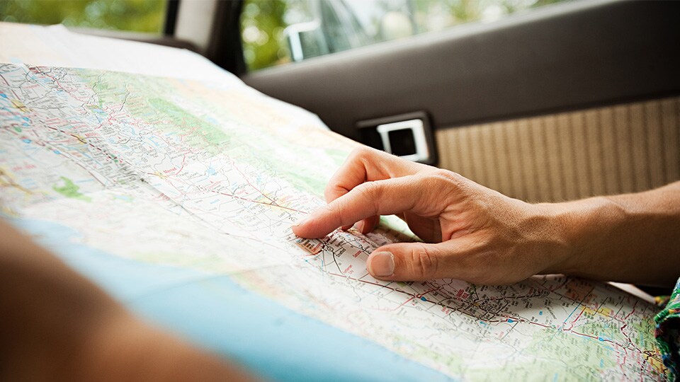 looking to a map