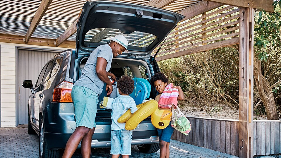 family in the car