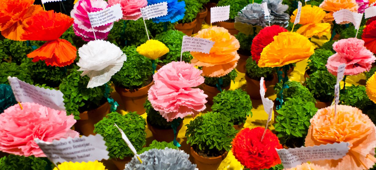 vasos de manjericos santos populares