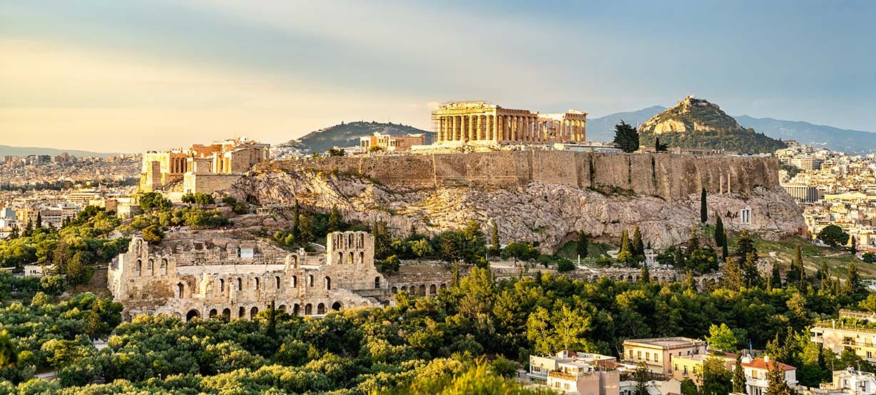 vista para a Acrópole de Atenas
